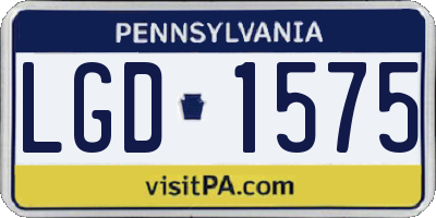 PA license plate LGD1575