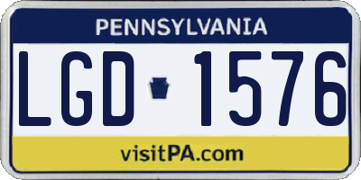 PA license plate LGD1576
