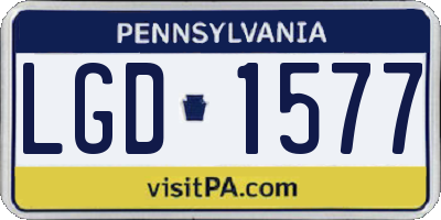PA license plate LGD1577