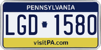 PA license plate LGD1580