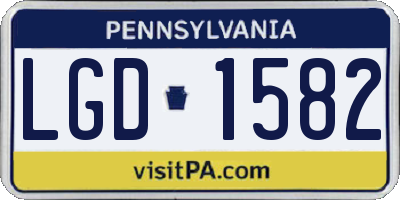 PA license plate LGD1582