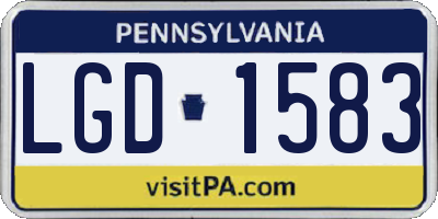 PA license plate LGD1583
