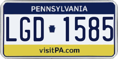 PA license plate LGD1585