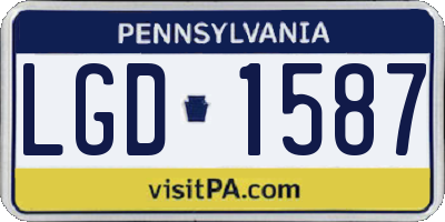PA license plate LGD1587