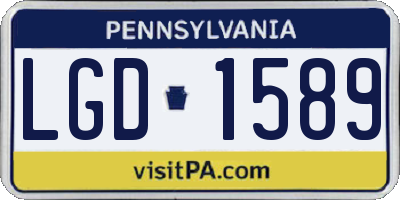 PA license plate LGD1589