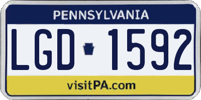 PA license plate LGD1592