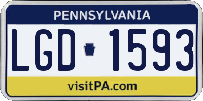 PA license plate LGD1593