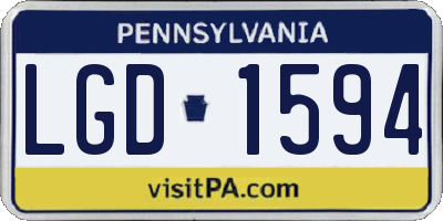 PA license plate LGD1594