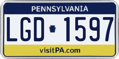 PA license plate LGD1597