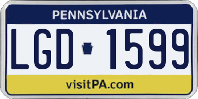 PA license plate LGD1599
