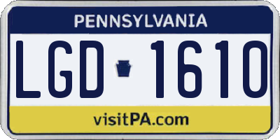PA license plate LGD1610