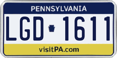 PA license plate LGD1611