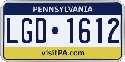 PA license plate LGD1612