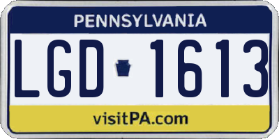 PA license plate LGD1613