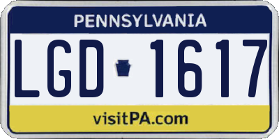 PA license plate LGD1617