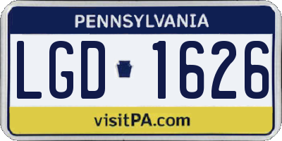 PA license plate LGD1626