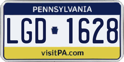 PA license plate LGD1628