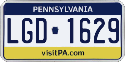 PA license plate LGD1629