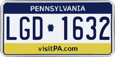 PA license plate LGD1632