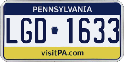 PA license plate LGD1633