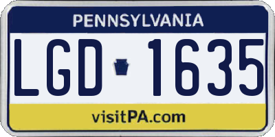 PA license plate LGD1635