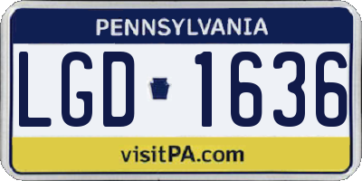PA license plate LGD1636