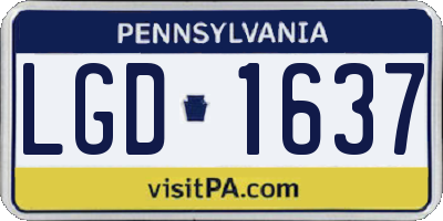 PA license plate LGD1637