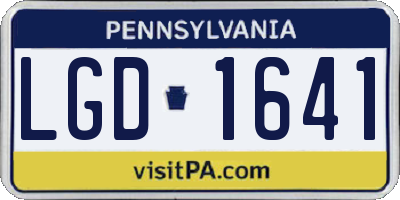 PA license plate LGD1641