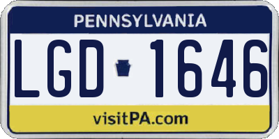 PA license plate LGD1646
