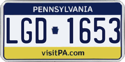 PA license plate LGD1653