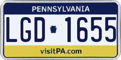 PA license plate LGD1655