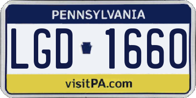 PA license plate LGD1660