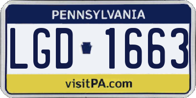 PA license plate LGD1663