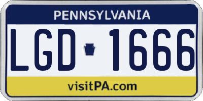 PA license plate LGD1666