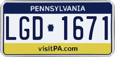 PA license plate LGD1671
