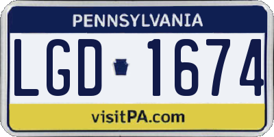 PA license plate LGD1674