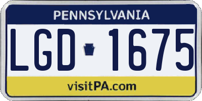 PA license plate LGD1675