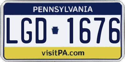 PA license plate LGD1676
