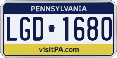 PA license plate LGD1680