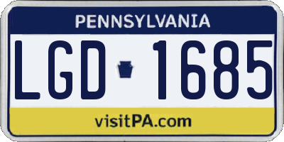 PA license plate LGD1685