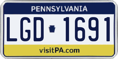 PA license plate LGD1691