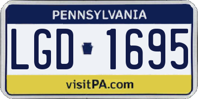 PA license plate LGD1695
