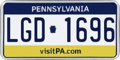 PA license plate LGD1696