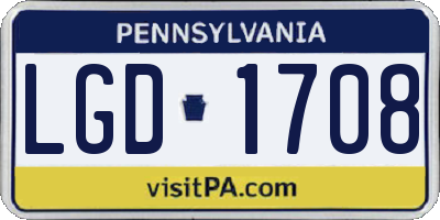 PA license plate LGD1708