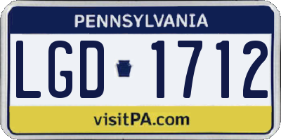 PA license plate LGD1712