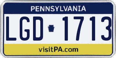 PA license plate LGD1713