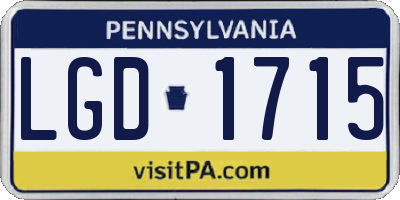 PA license plate LGD1715