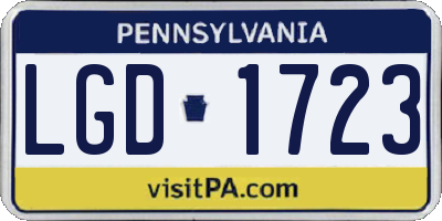 PA license plate LGD1723