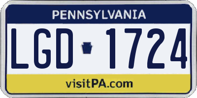 PA license plate LGD1724