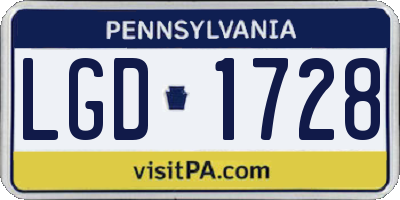 PA license plate LGD1728